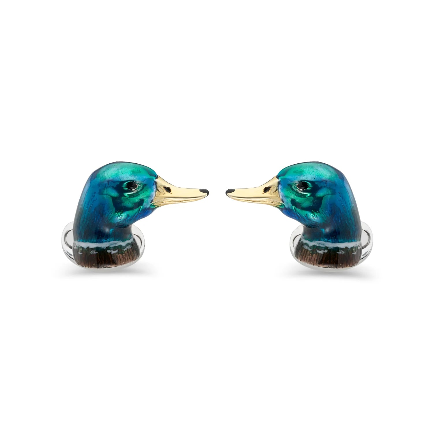 Sterling Silver Enamel Duck Cufflinks - Deakin & Francis - EB London