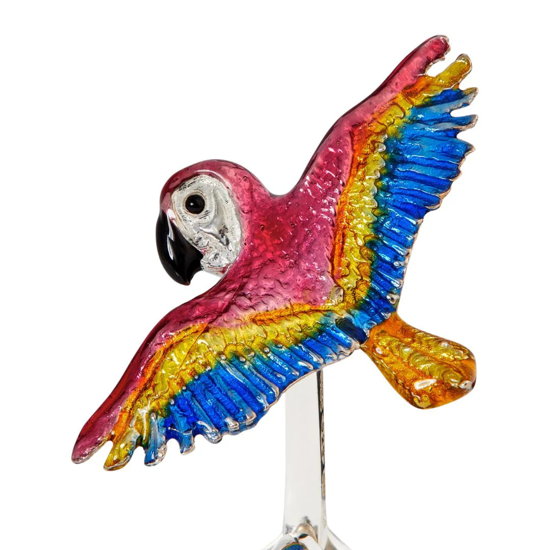 Luxury Sterling Silver Enamel Parrot Cufflinks - Deakin & Francis | EB London