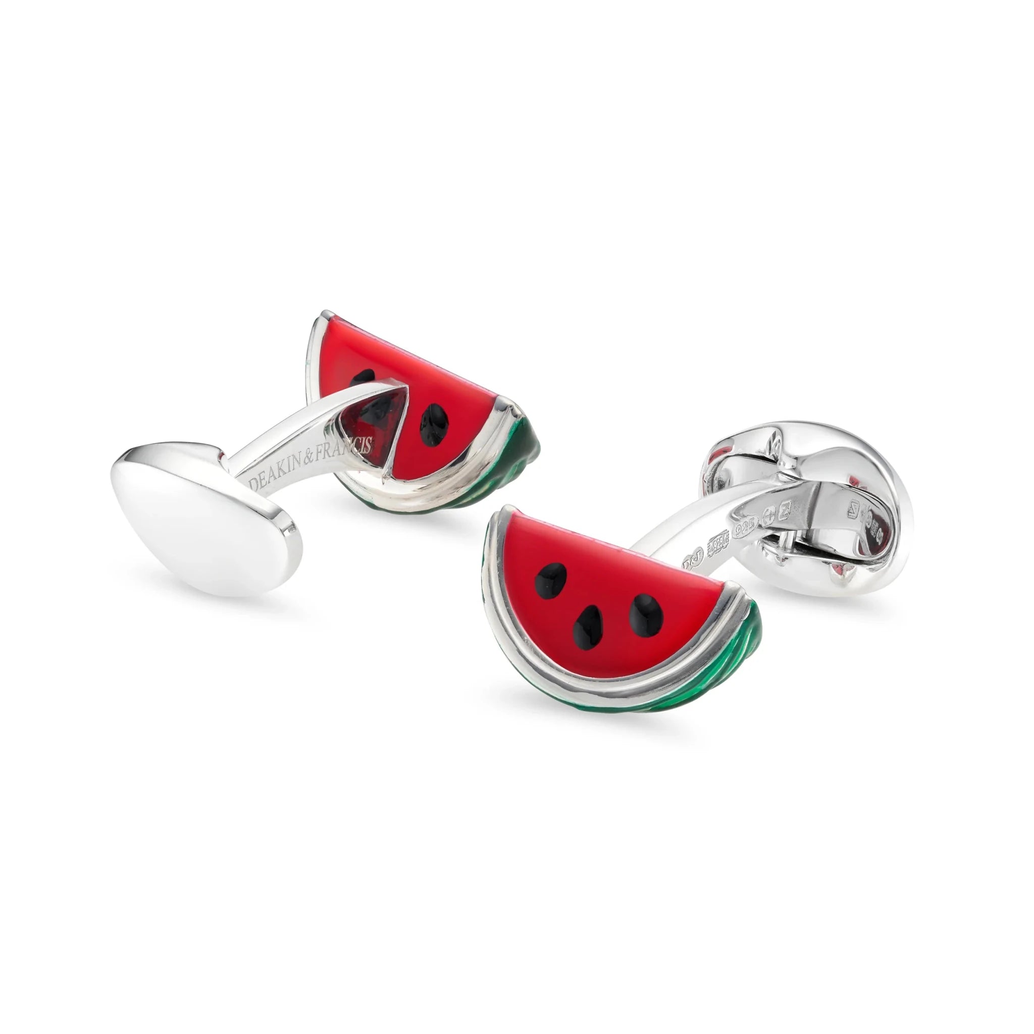 Sterling Silver Enamel Watermelon Slice Cufflinks – Deakin & Francis - EB London