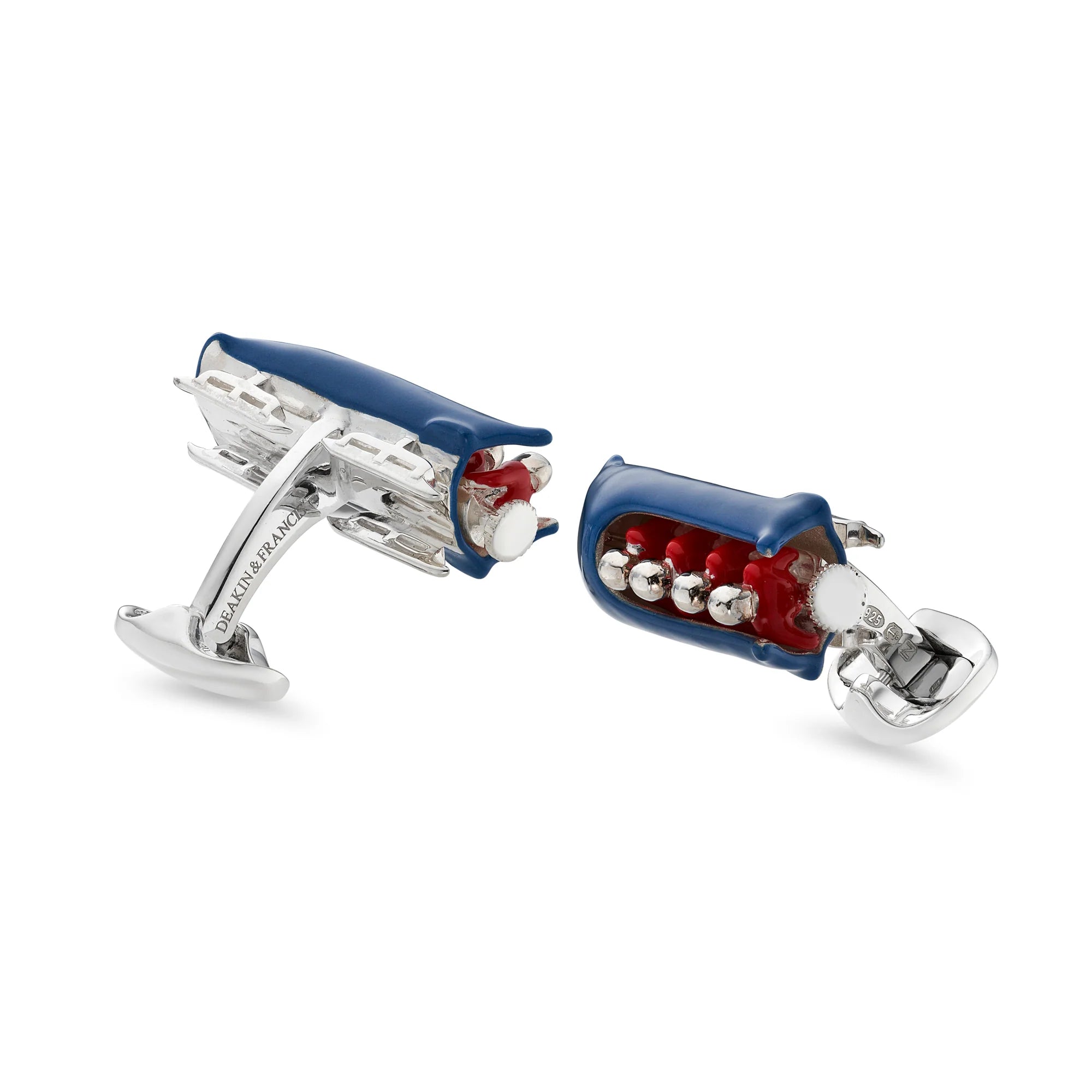 Silver Enamelled Bobsleigh Cufflinks - Deakin & Francis - EB London