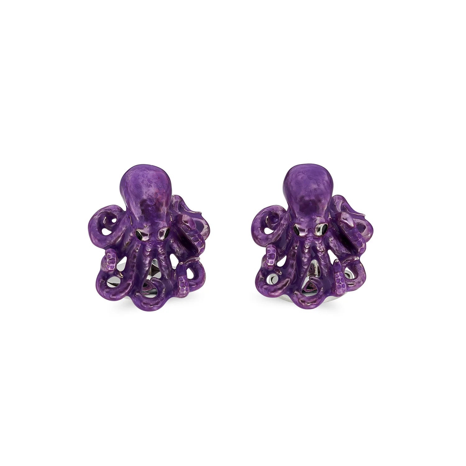 Sterling Silver Enamelled Octopus Cufflinks – Purple – Deakin & Francis - EB London