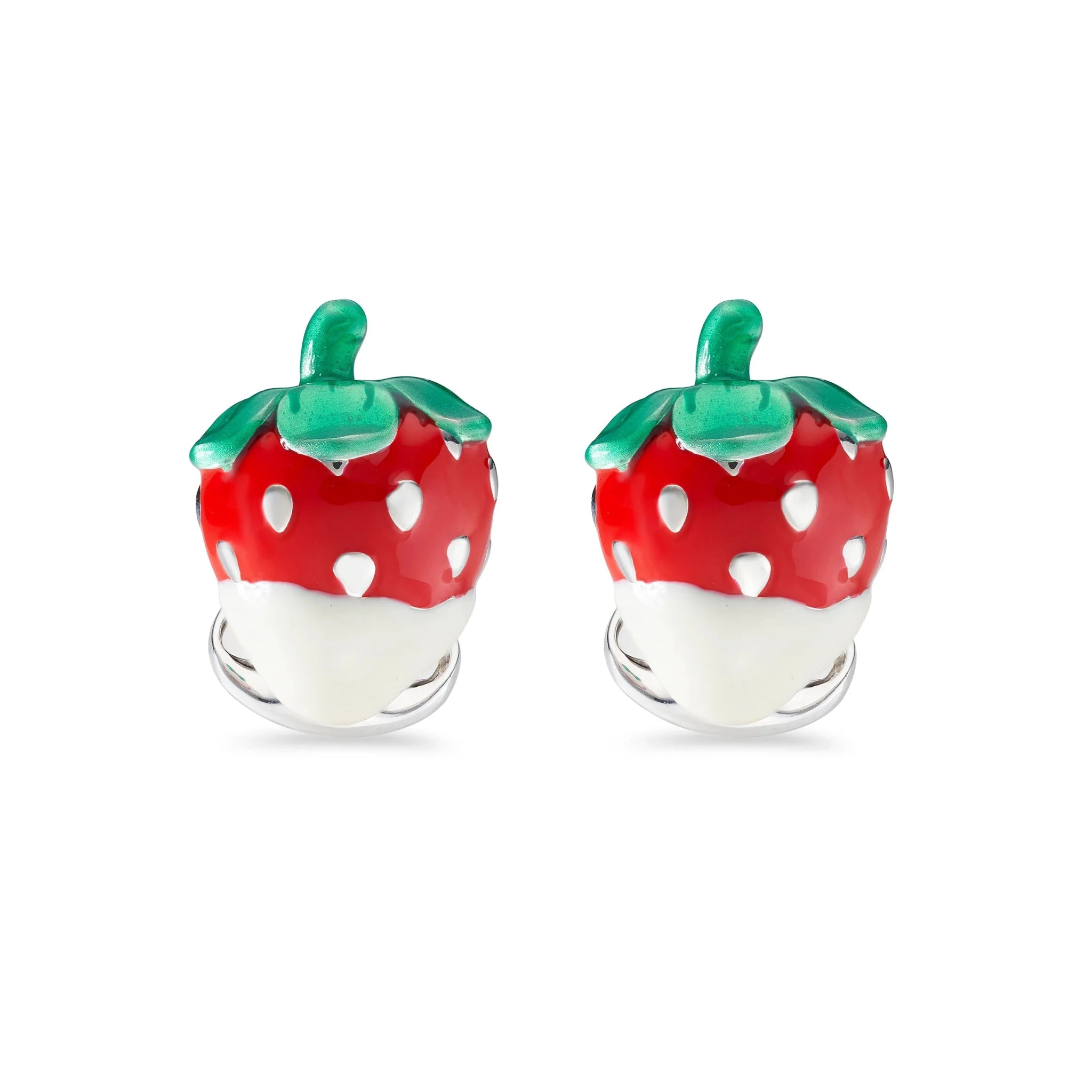 Sterling Silver Enamelled Strawberry Cufflinks – Deakin & Francis - EB London