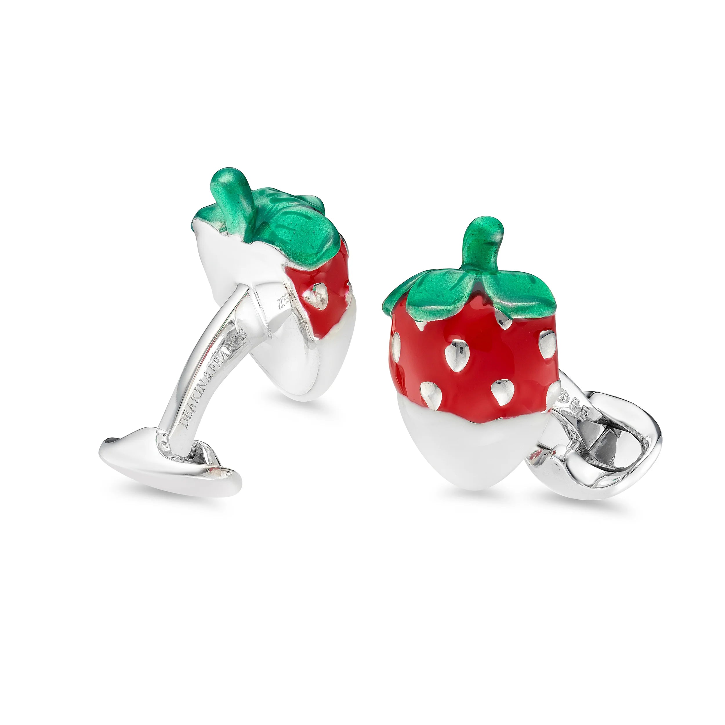Strawberry Cufflinks with Hand-Enamelled Detail - Deakin & Francis | EB London