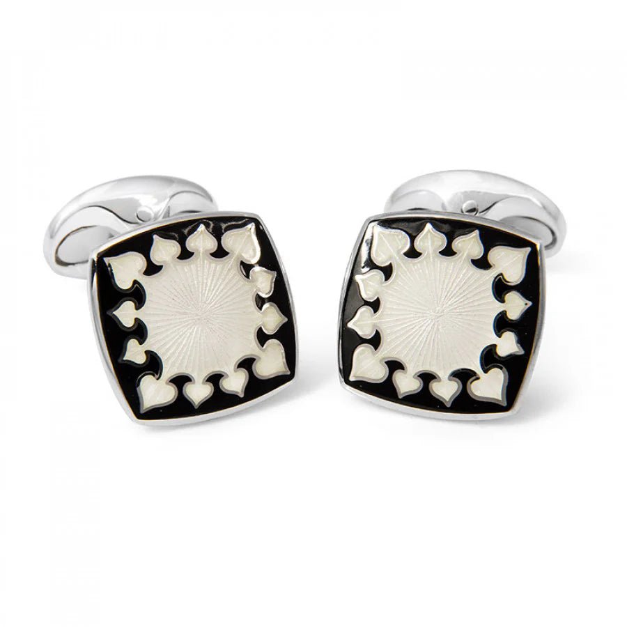 Sterling Silver Fancy Enamel Cufflinks in Black – Deakin & Francis - EB London