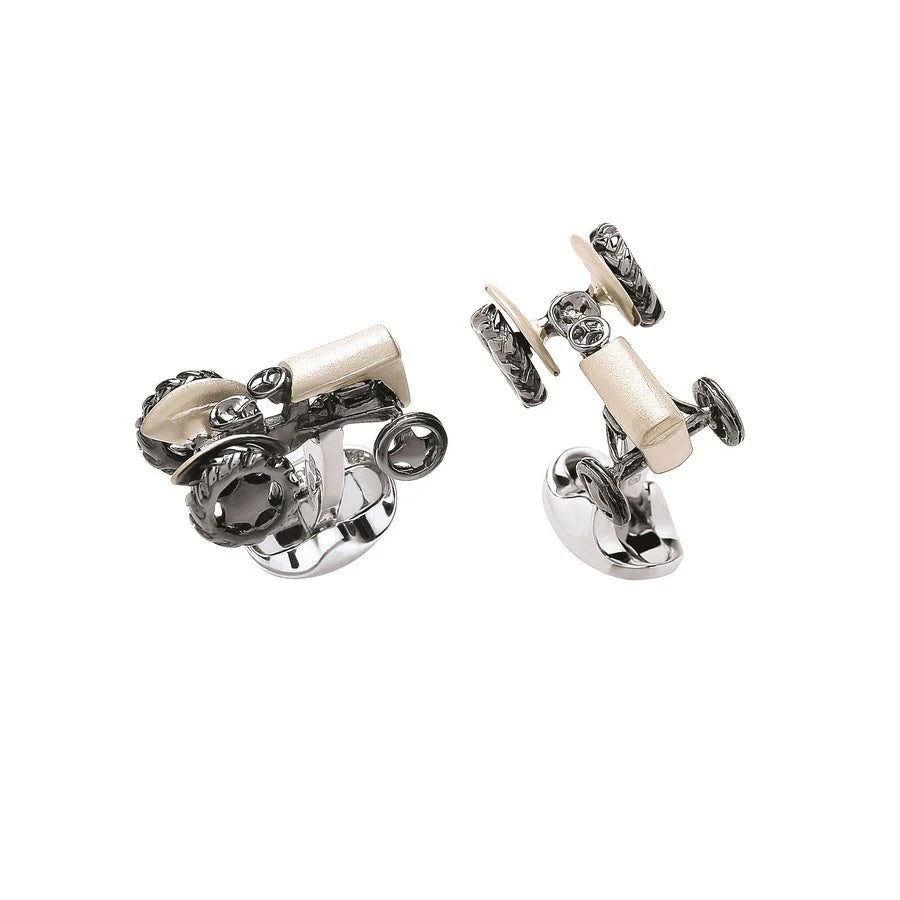 Silver Tractor Cufflinks for Farmers - Deakin & Francis | EB London