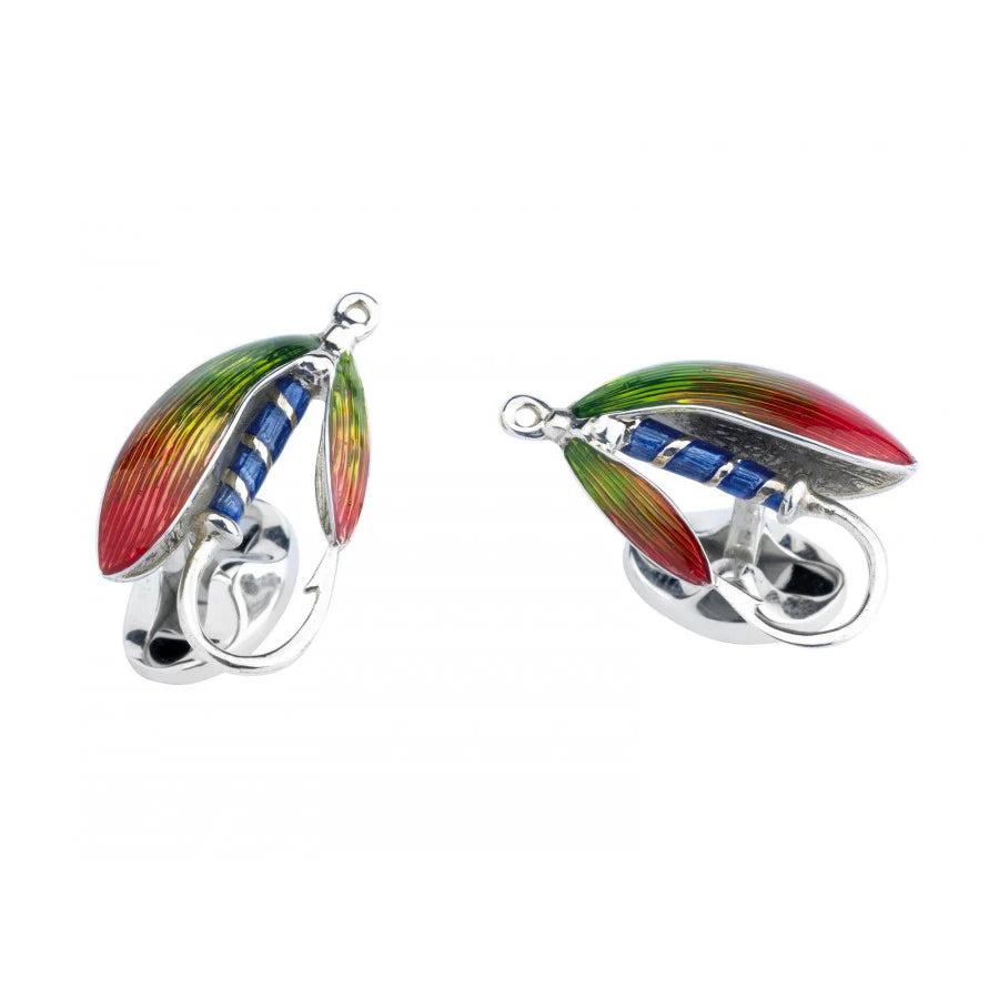 Sterling Silver Fly Fishing Cufflinks - Deakin & Francis - EB London