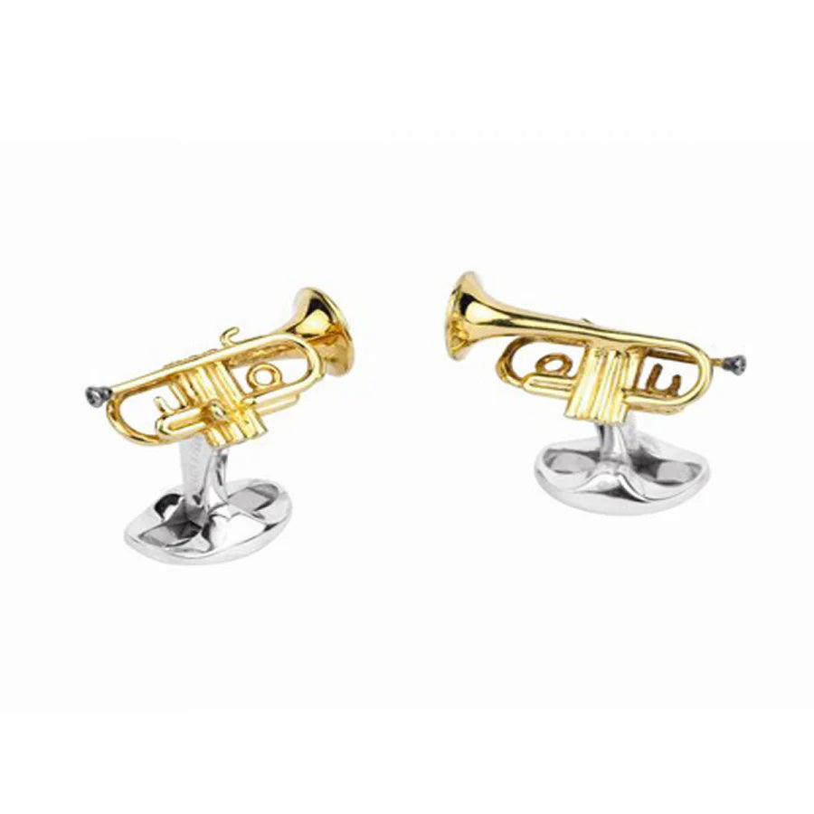 Silver Trumpet Cufflinks with Gold Plating - Deakin & Francis | EB London