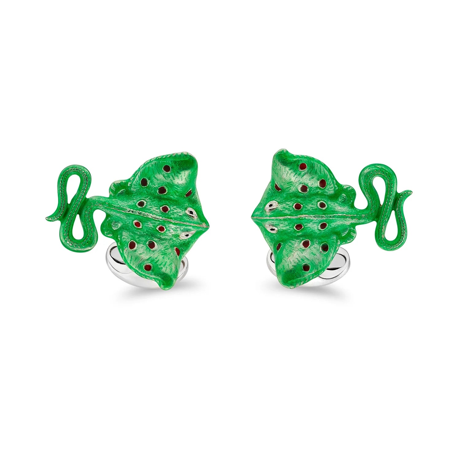 Sterling Silver Green and Red Stingray Cufflinks – Deakin & Francis - EB London