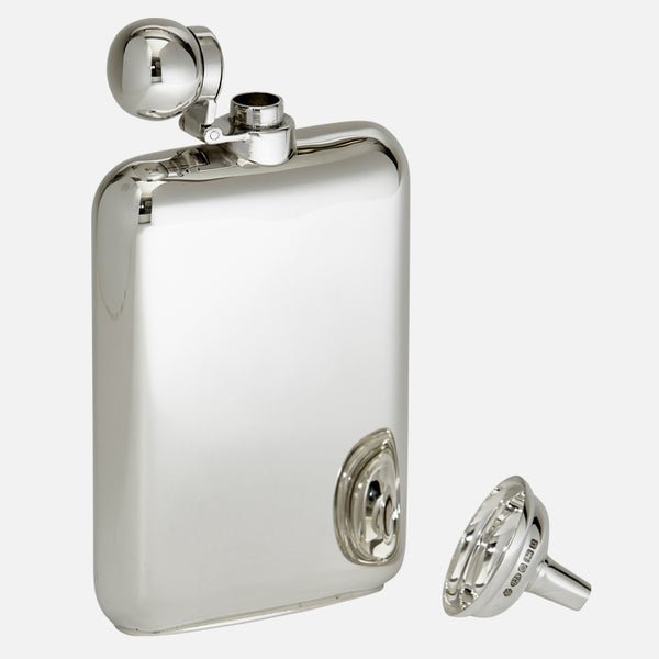 Sterling Silver Hip Flask In Presentation Case - Carrs Silver - EB London