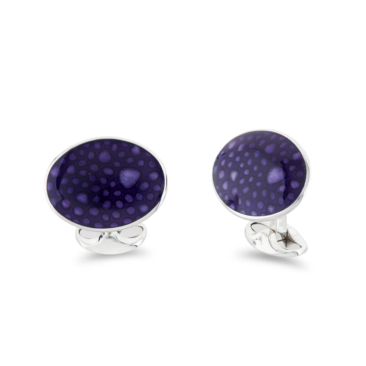 Luxury Sterling Silver Large Purple Enamel Bubble Cufflinks - Deakin & Francis | EB London