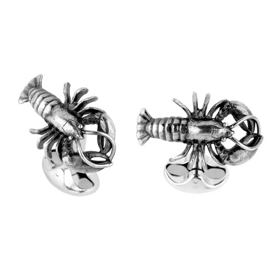 Silver Lobster Cufflinks with Oxidised Detail - Deakin & Francis | EB London