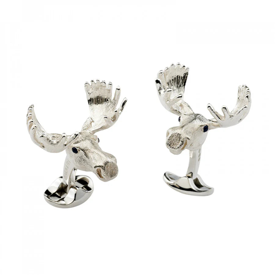 Silver Moose Head Cufflinks - Deakin & Francis | EB London