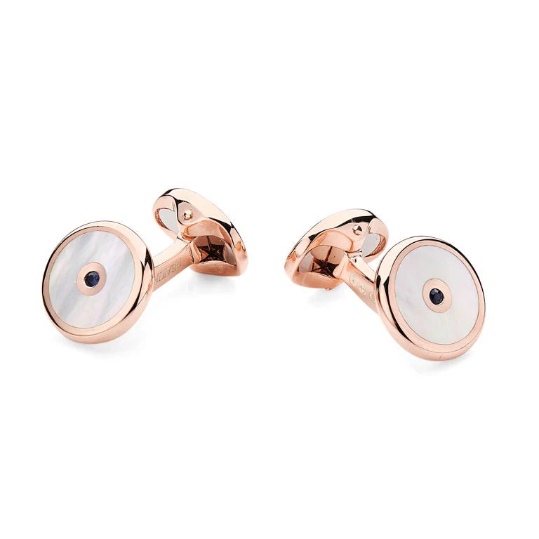 Sterling Silver Mother - of - Pearl and Sapphire Dress Set in Rose Gold – Deakin & Francis - EB London