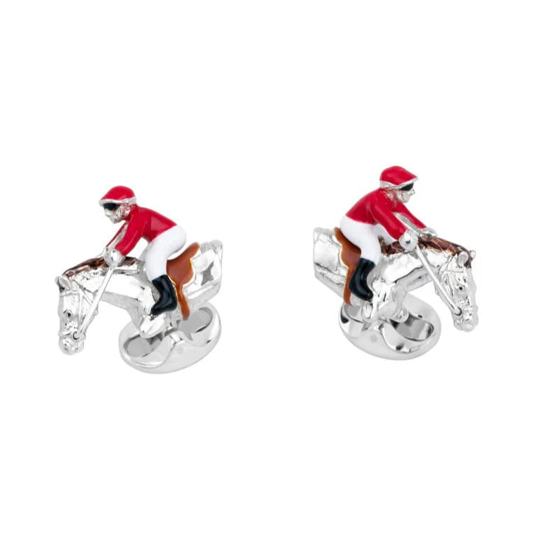 Sterling Silver Moving Jockey Cufflinks – Deakin & Francis - EB London