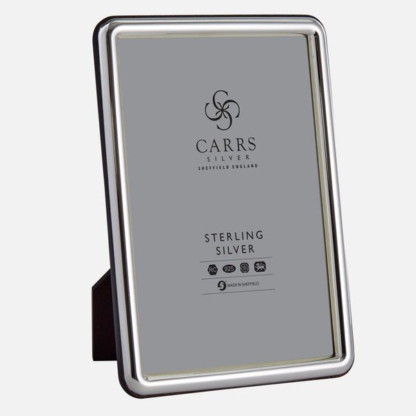 Sterling Silver Nero Photo Frame With Wood Back - Carrs Silver - EB London