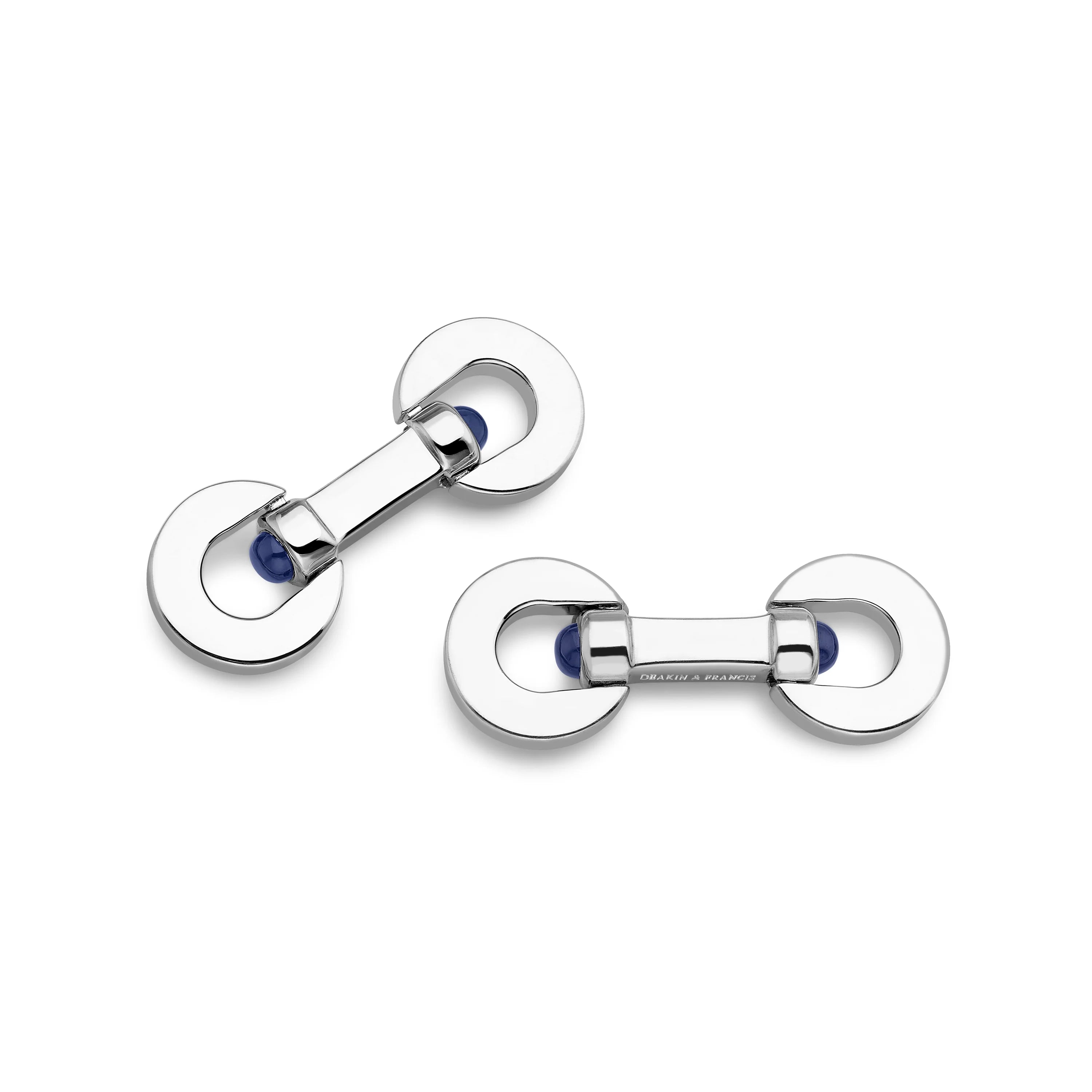 Silver Paddle Cufflinks with Sapphires - Deakin & Francis | EB London