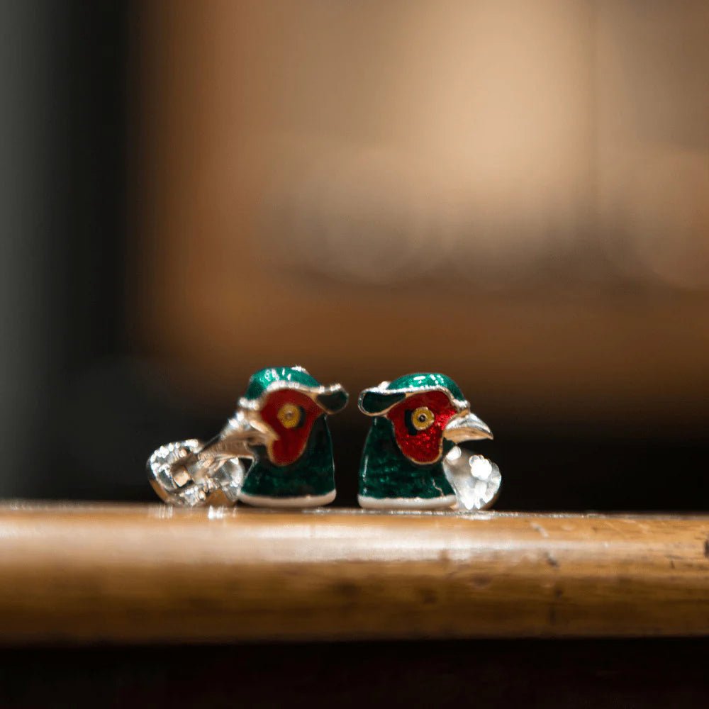 Sterling Silver Pheasant Head Cufflinks – Deakin & Francis - EB London