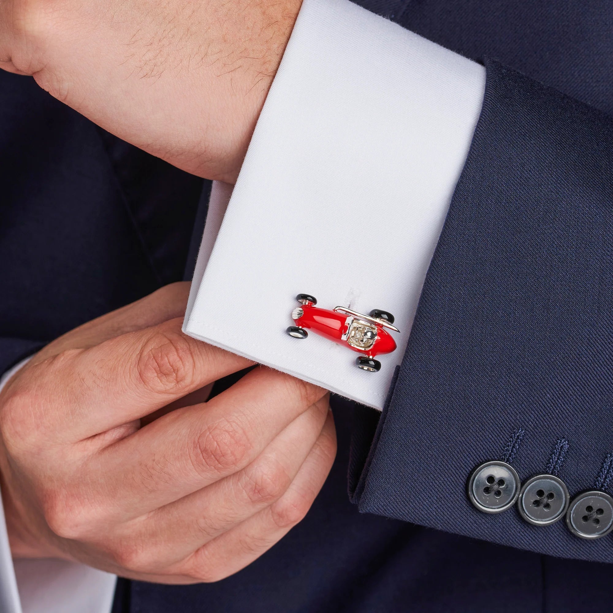 Sterling Silver Racing Car Cufflinks – Red – Deakin & Francis - EB London