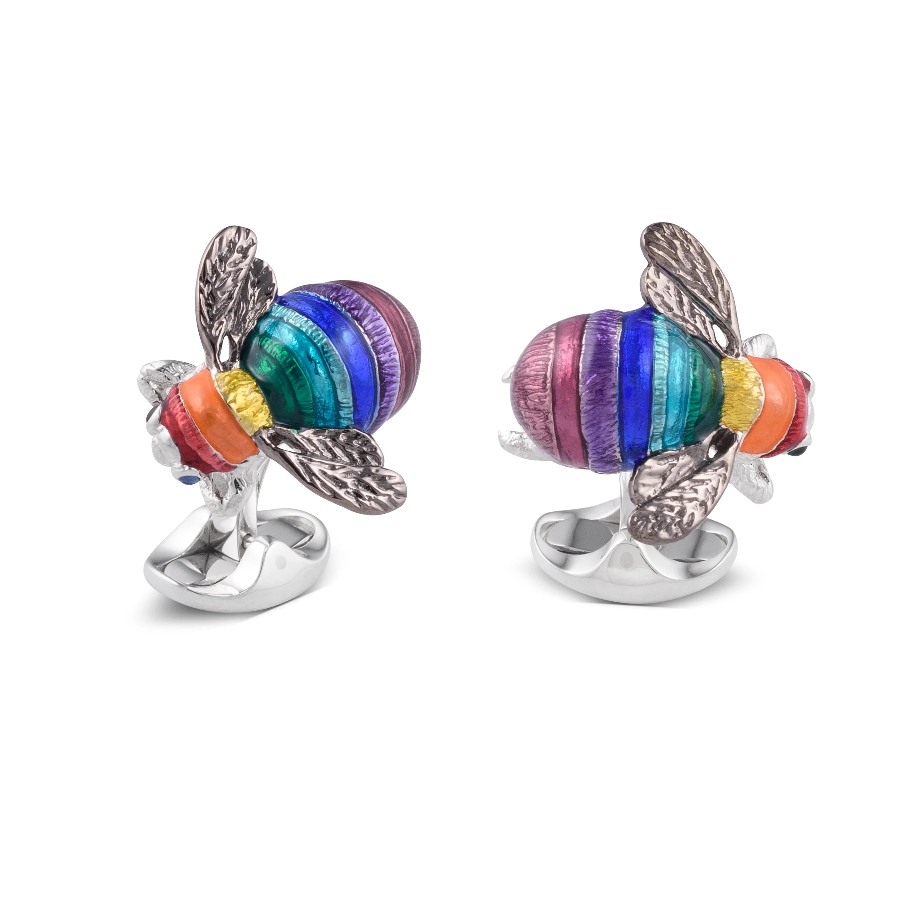 Limited Edition Sterling Silver Rainbow Bumble Bee Cufflinks – Deakin & Francis - EB London