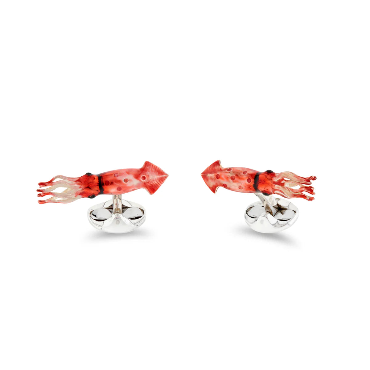 Sterling Silver Red Enamel Squid Cufflinks - Deakin & Francis | EB London