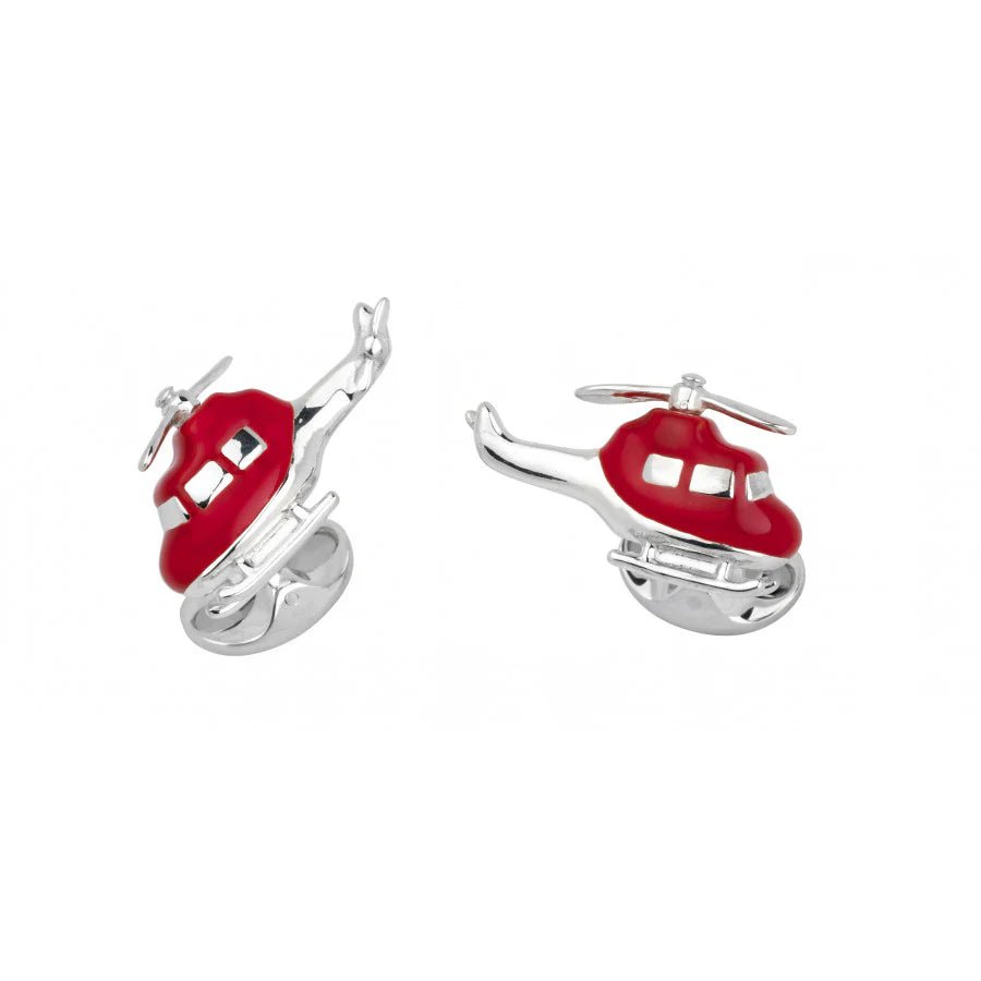 Sterling Silver Red Helicopter Cufflinks with Rotating Blades – Deakin & Francis - EB London