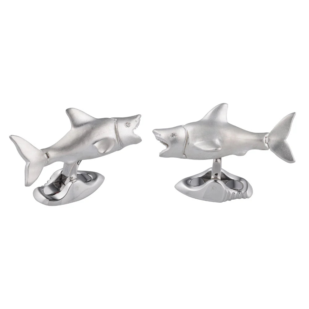 Sterling Silver Shark Cufflinks – Deakin & Francis - EB London