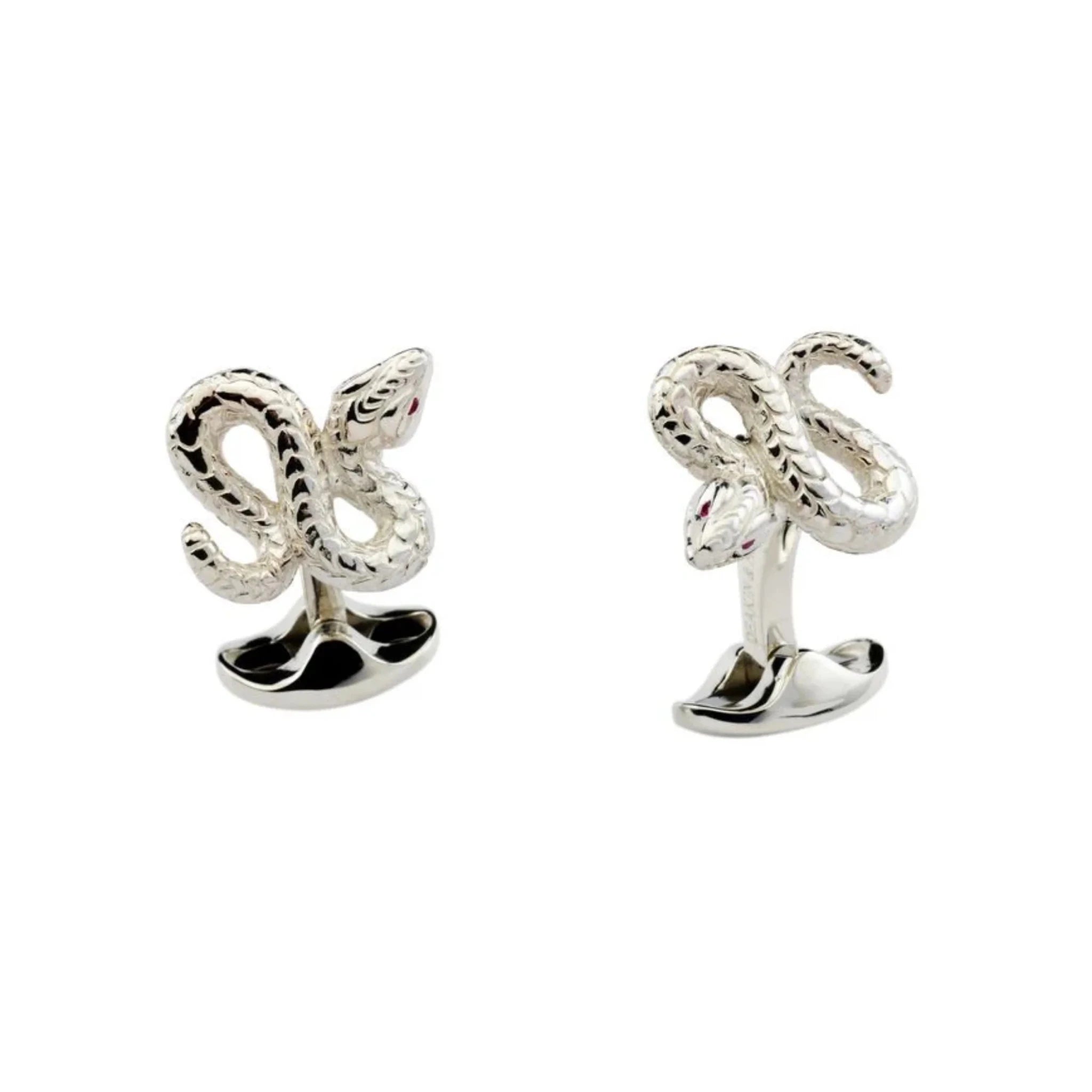 Sterling Silver Snake Design Cufflinks - Deakin & Francis - EB London
