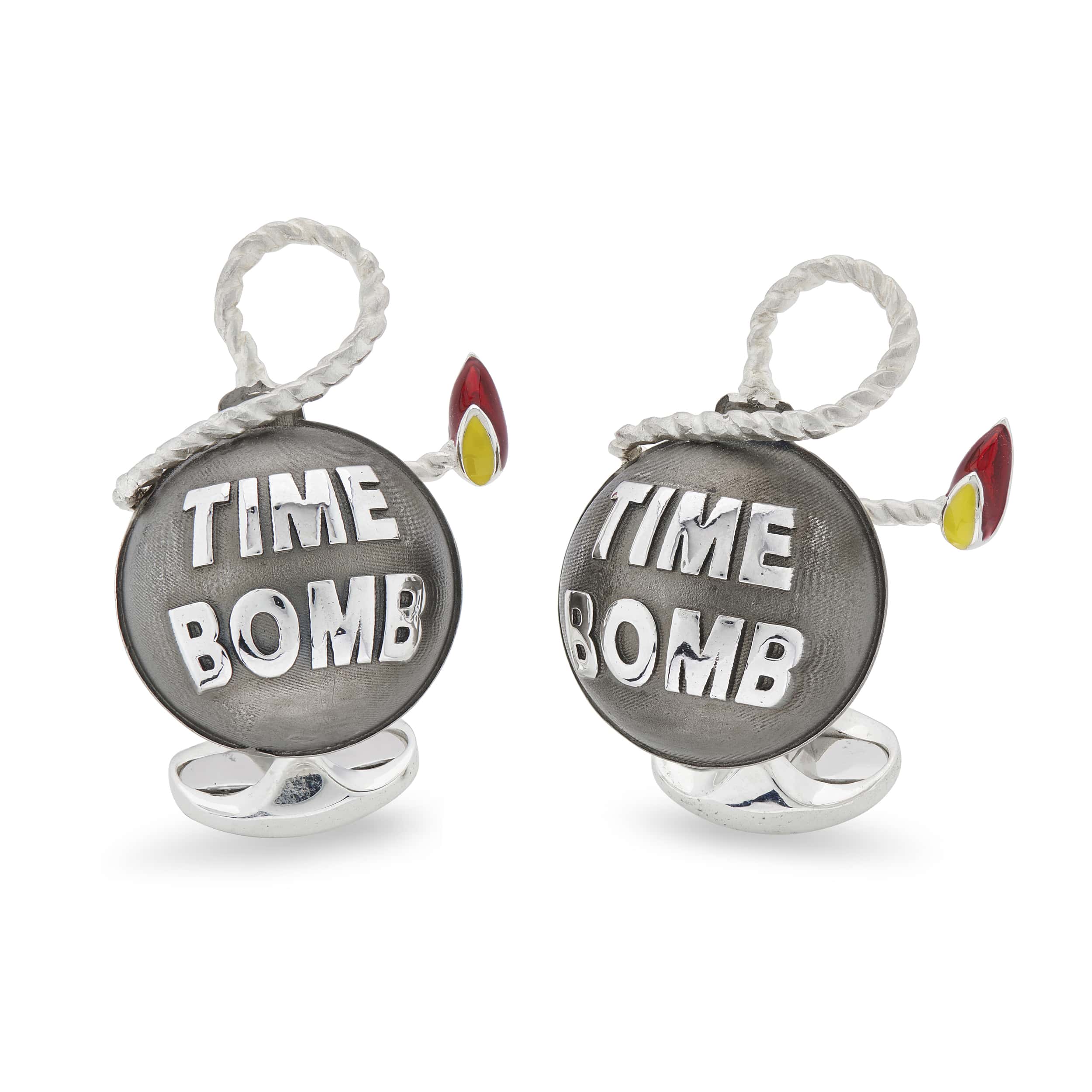 Luxury Sterling Silver Time Bomb Cufflinks - Deakin & Francis | EB London