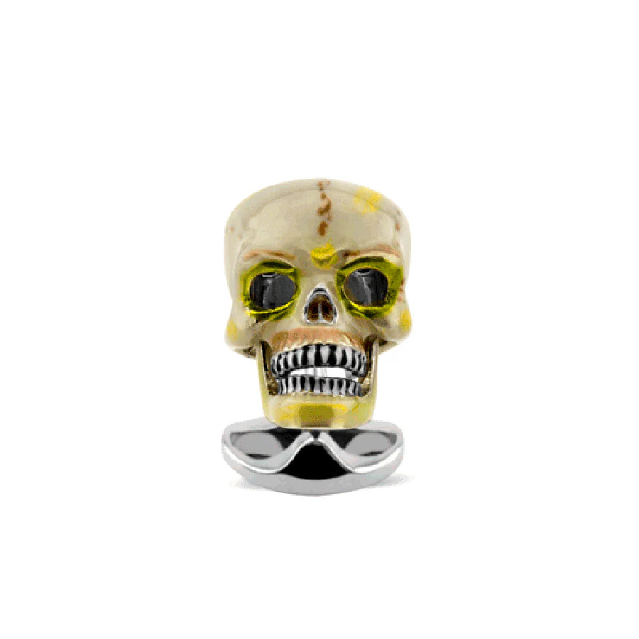 'Suspicious Death' Sterling Silver Skull Cufflinks - Deakin & Francis - EB London