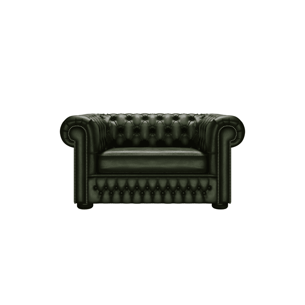 Sofa by Saxon - Heritage Chesterfield 1.5 Seater Sofa - Handcrafted Leather – Antique Green - EB London