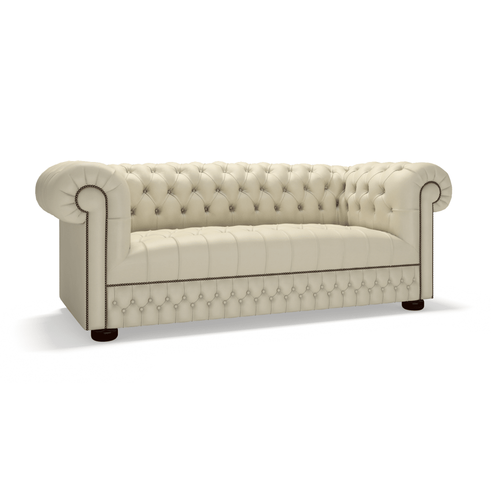 The Saxon Classic Belgravia 3 Seater Sofa | Hand - Burnished Leather Chesterfield - EB London