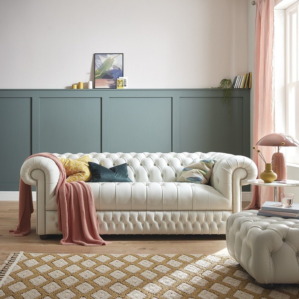 The Saxon Classic Belgravia 3 Seater Sofa | Hand - Burnished Leather Chesterfield - EB London