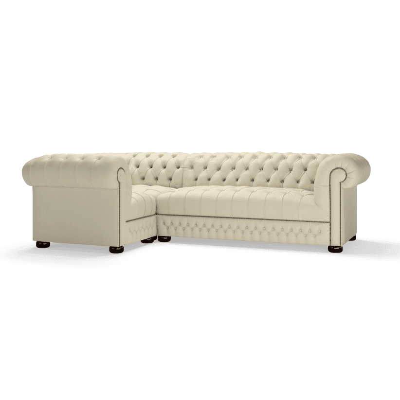 The Saxon Classic Belgravia Sectional Sofa Corner Unit (1X3) | Hand - Burnished Leather Chesterfield - EB London