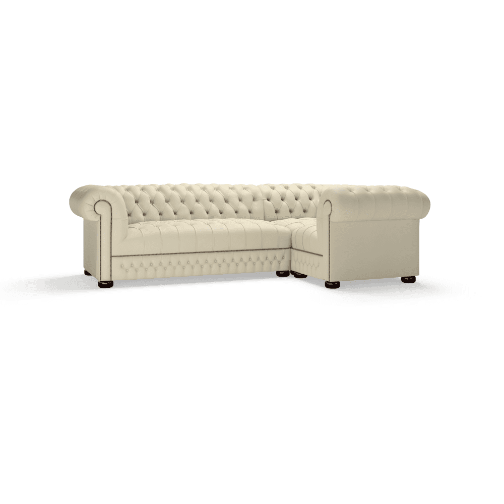 The Saxon Classic Belgravia Sectional Sofa Corner Unit (3X1) | Hand - Burnished Leather Chesterfield - EB London