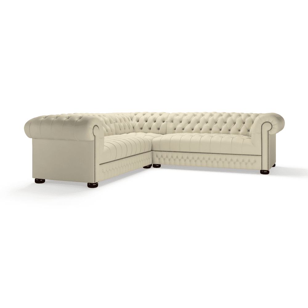 The Saxon Classic Belgravia Sectional Sofa Corner Unit (3X3) | Hand - Burnished Leather Chesterfield - EB London