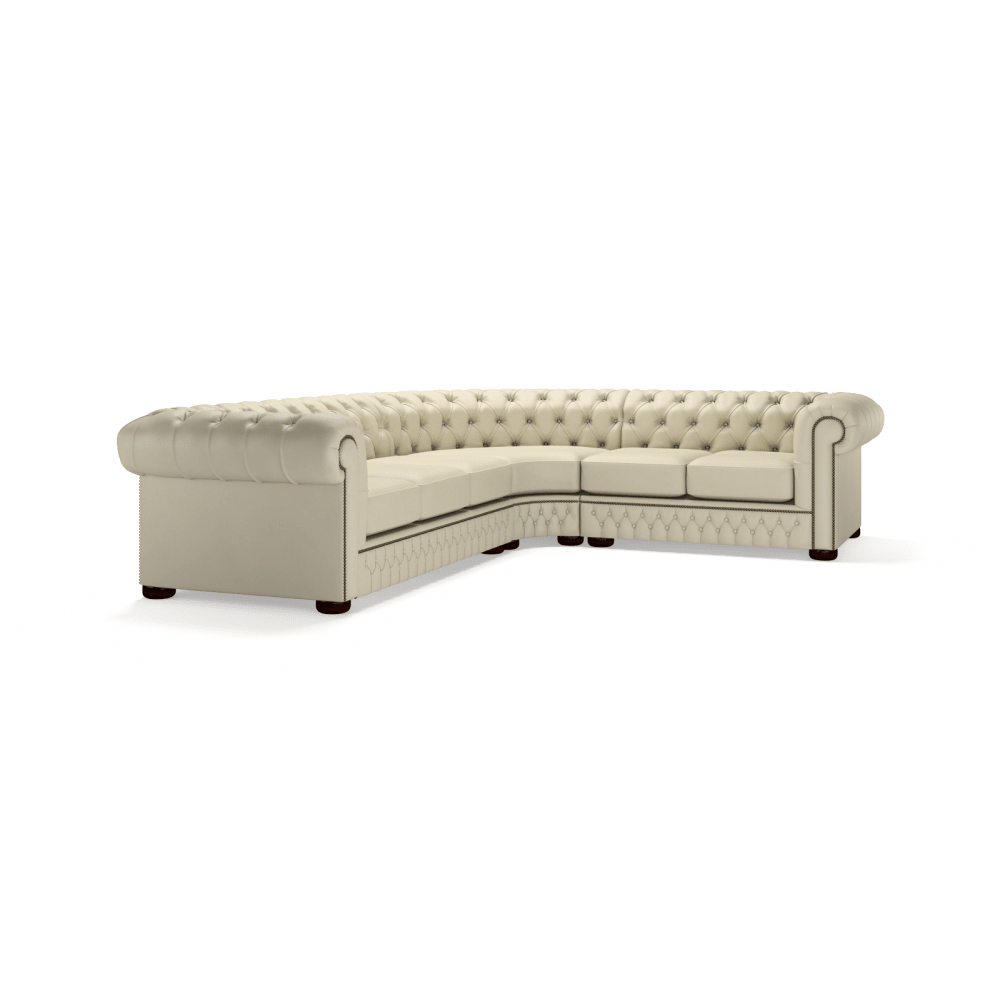 The Saxon Heritage Chesterfield Corner Unit 3×2 | Handcrafted British Buttoned Corner Sofa - EB London