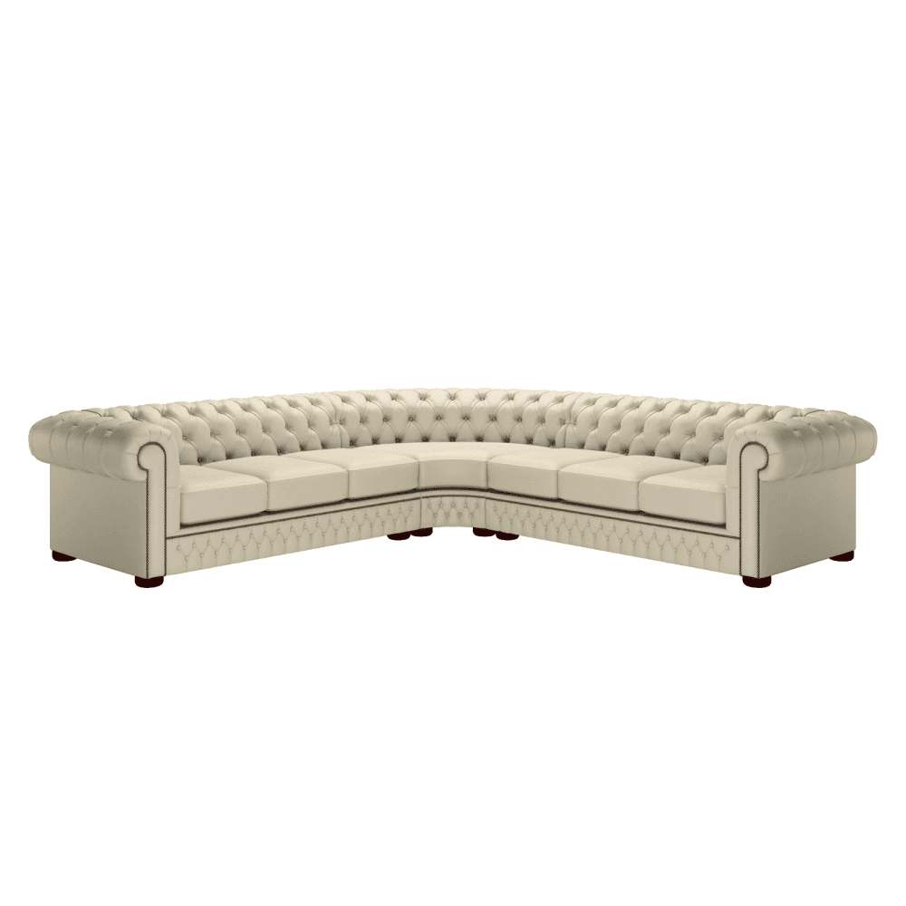 The Saxon Heritage Chesterfield Corner Unit 3×3 | Handcrafted British Buttoned Corner Sofa - EB London