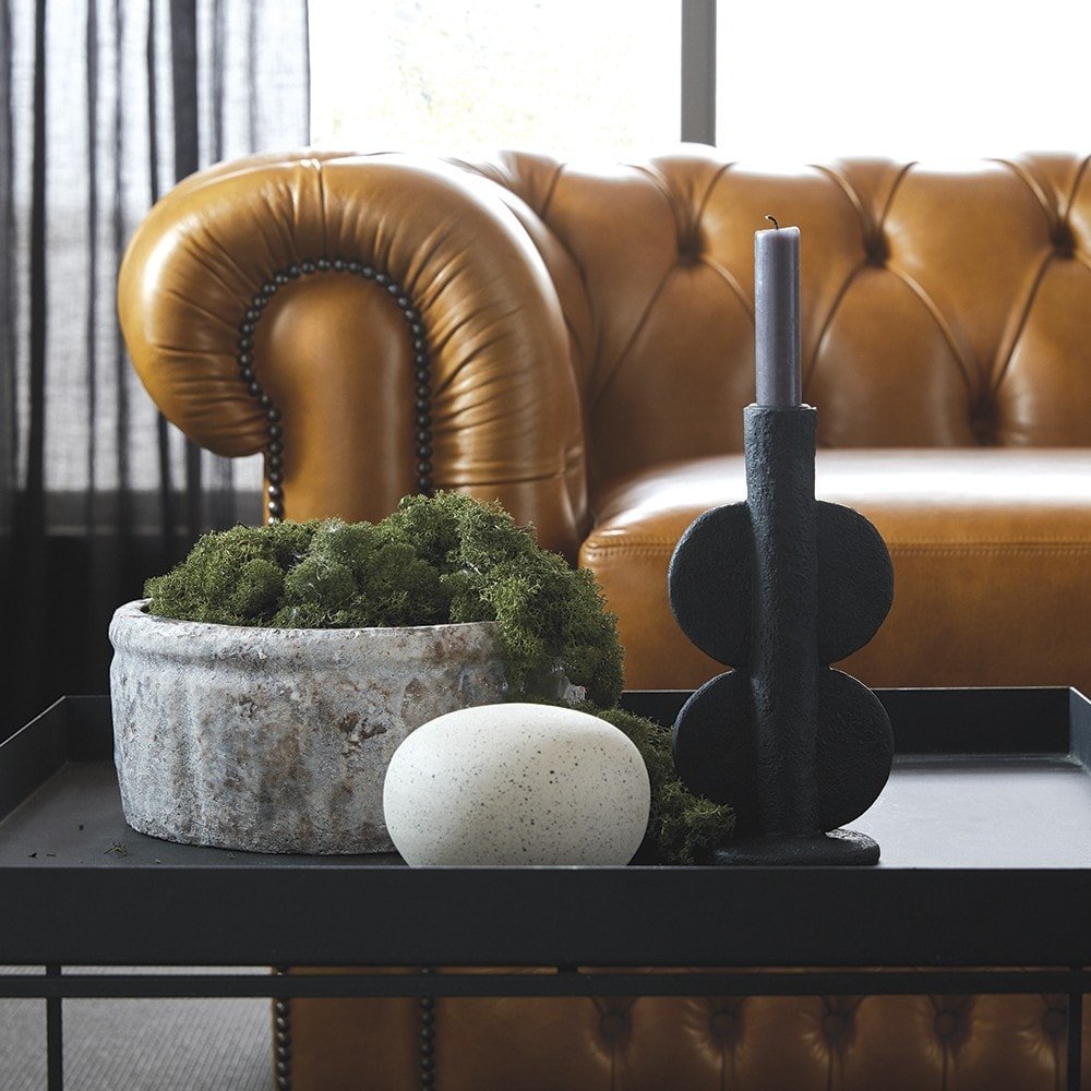 The Saxon Heritage Knightsbridge 4 Seater Sofa | Hand - Burnished Leather Chesterfield - EB London
