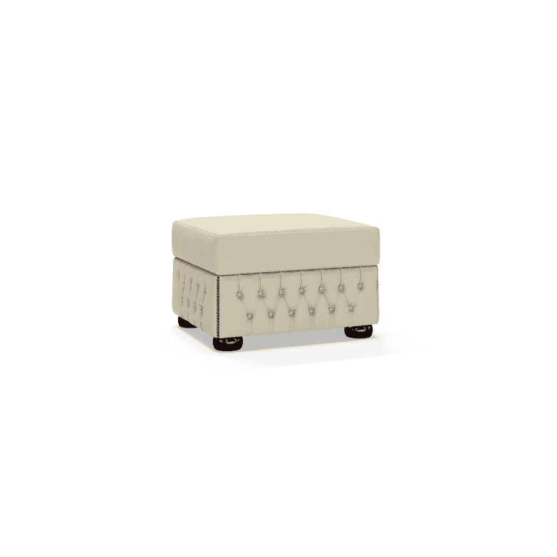 The Saxon Heritage Knightsbridge Pouffe | Hand - Burnished British Upholstered Pouffe - EB London