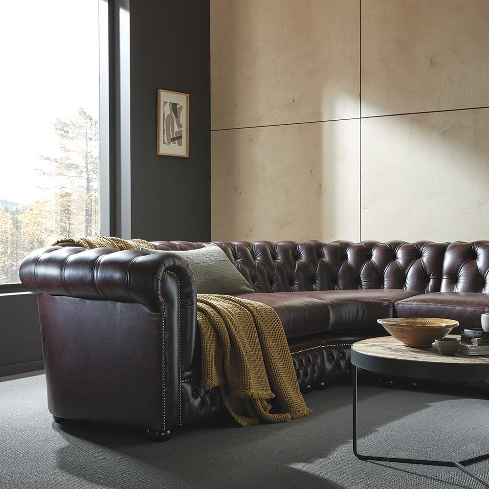 The Saxon Heritage Knightsbridge Sectional Sofa Corner Unit 1x3 | Hand - Burnished British Upholstery - EB London