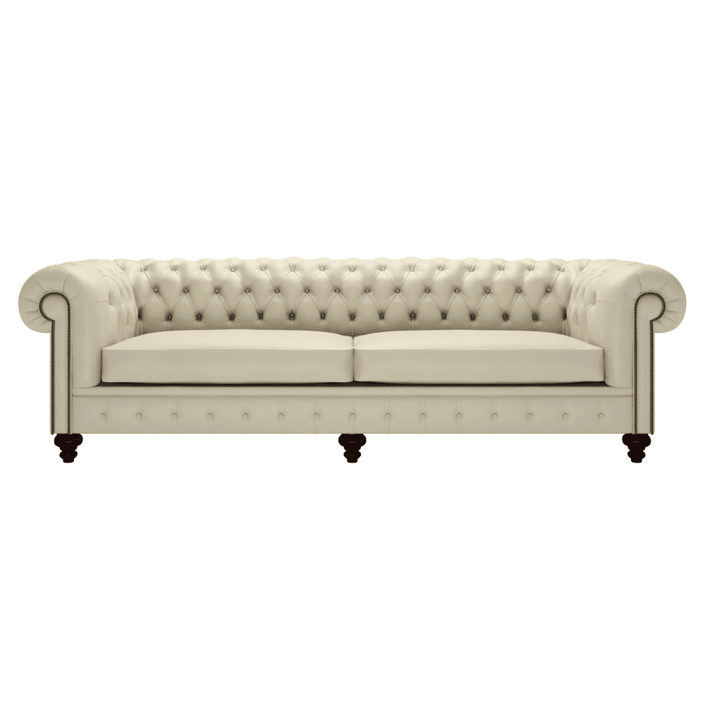 The Saxon Heritage Regent 4 Seater Sofa | Hand - Burnished Leather Chesterfield - EB London