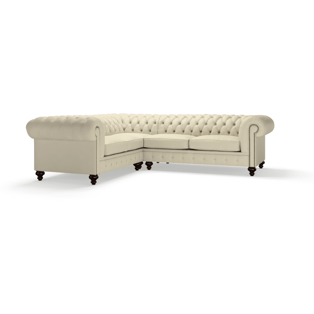 The Saxon Heritage Regent Sectional Sofa Corner Unit 2x3 | Hand - Burnished Leather Chesterfield - EB London