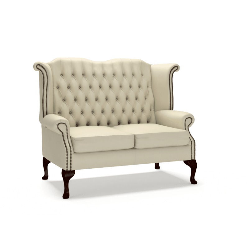 The Saxon Heritage Scroll 2 Seater Sofa | Hand - Burnished Leather Chesterfield - EB London