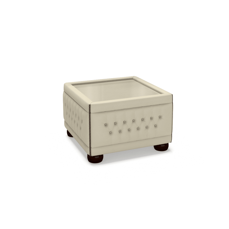 The Saxon Premium Buttoned Pouffe Table | Handcrafted British Upholstered Accent Piece - EB London