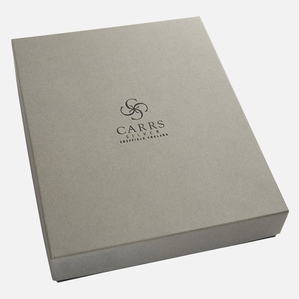 Traditional 5" x 5" Sterling Silver Photo Frame With Grey Velvet Back - Carrs Silver - EB London