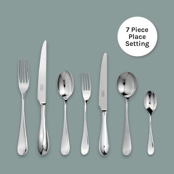 EB London Vision sterling silver 7 piece cutlery set by Carrs Silver, hallmarked, polished finish