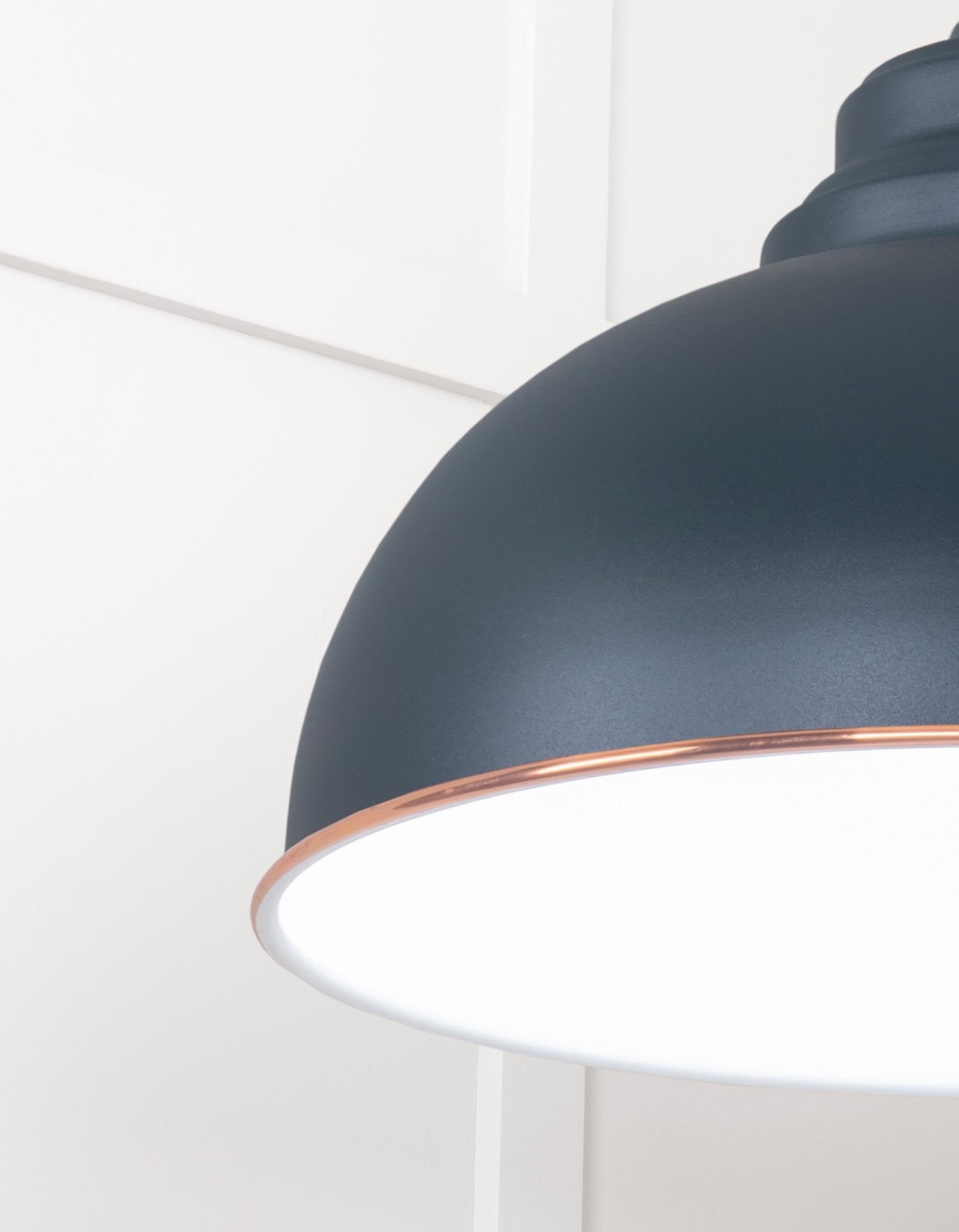 White Gloss Harborne Pendant | Soot - From The Anvil - EB London