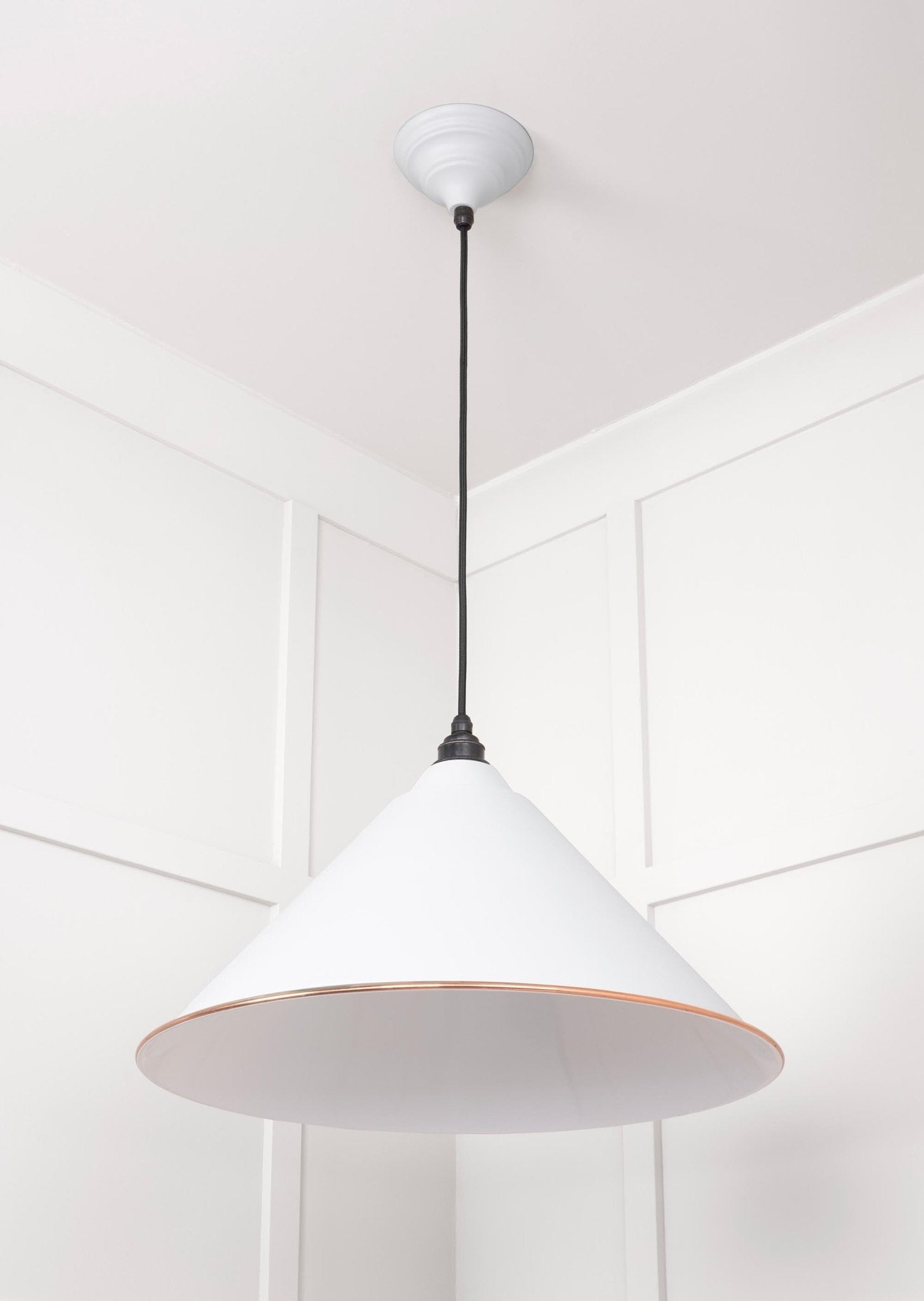 White Gloss Hockley Pendant | Accent Flock - From The Anvil - EB London