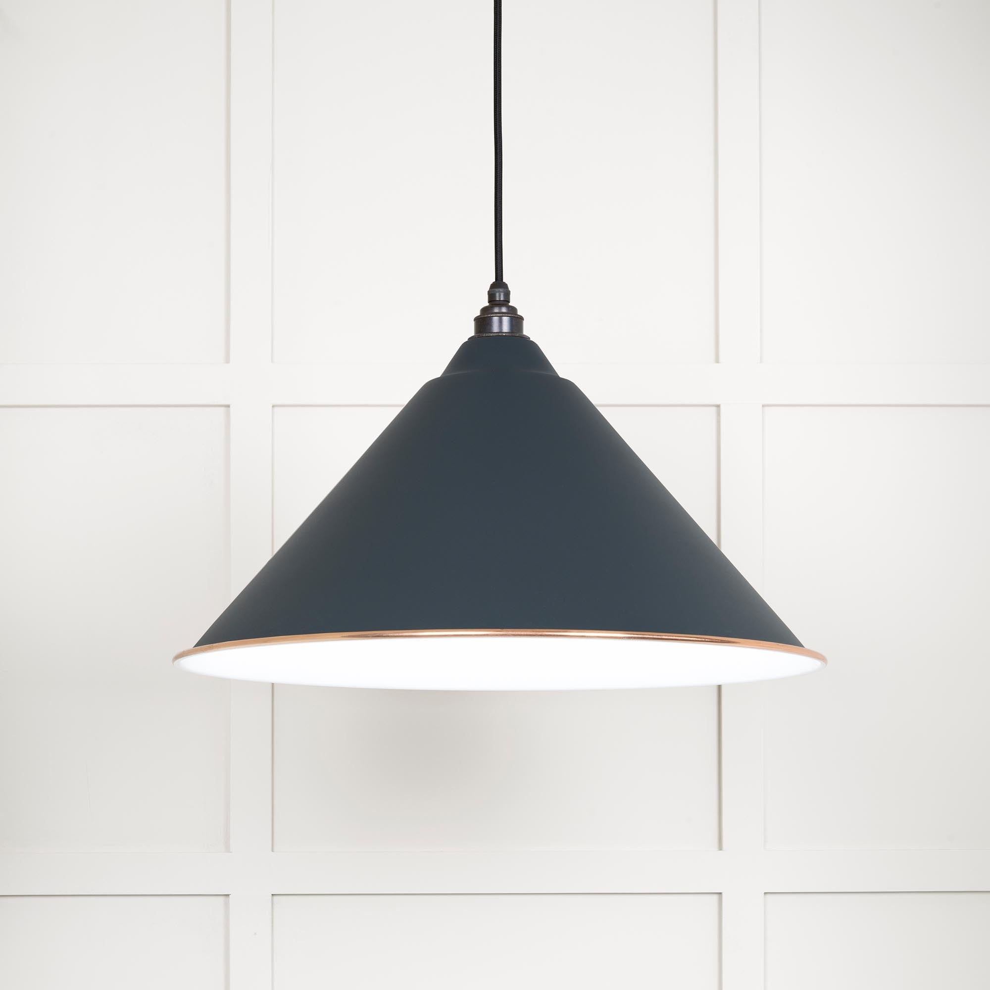 White Gloss Hockley Pendant | Accent Soot - From The Anvil - EB London