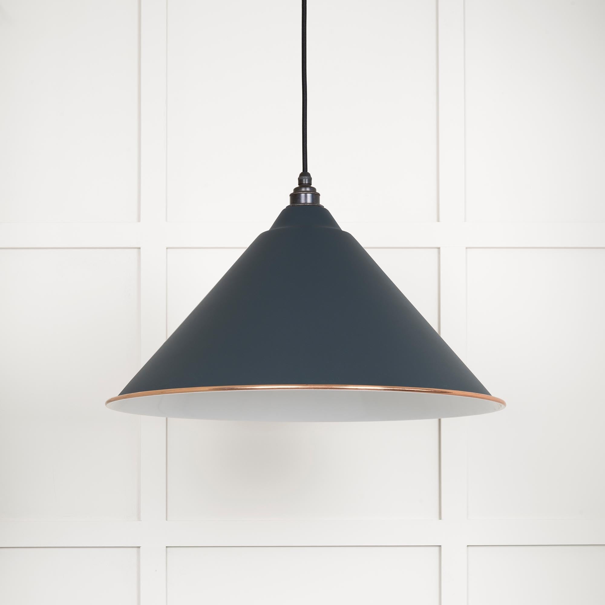 White Gloss Hockley Pendant | Accent Soot - From The Anvil - EB London